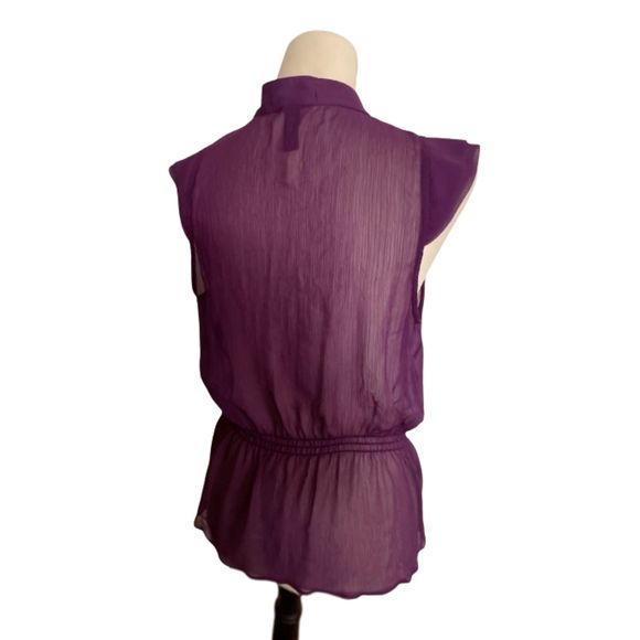 Sheer purple ruffled blouse - Picture 2 of 3